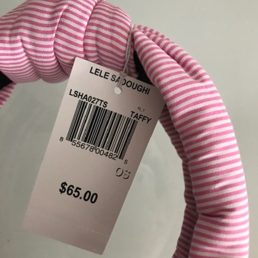 LELE SADOUGHI Pink Striped Petite Knot Headband - Picture 5 of 7